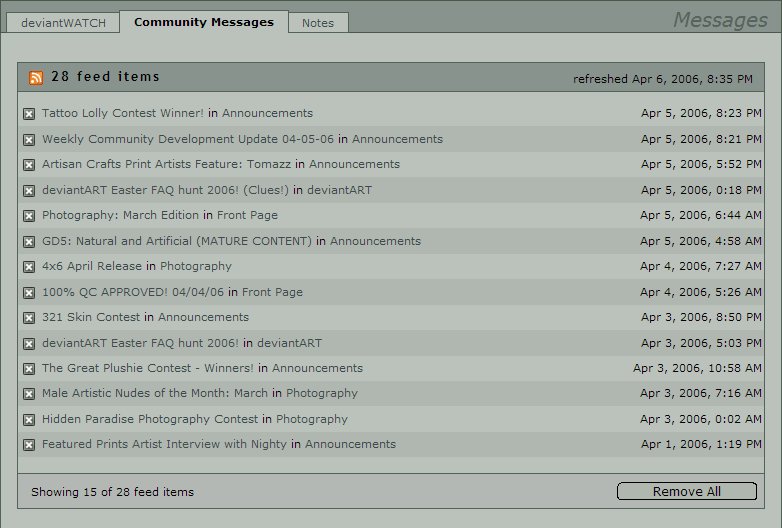 <b>feedUS</b> brings feeds to your message center. Screenshot of feedUS